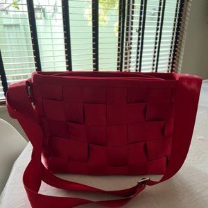 Harvey Red Seatbelt Messenger Bag